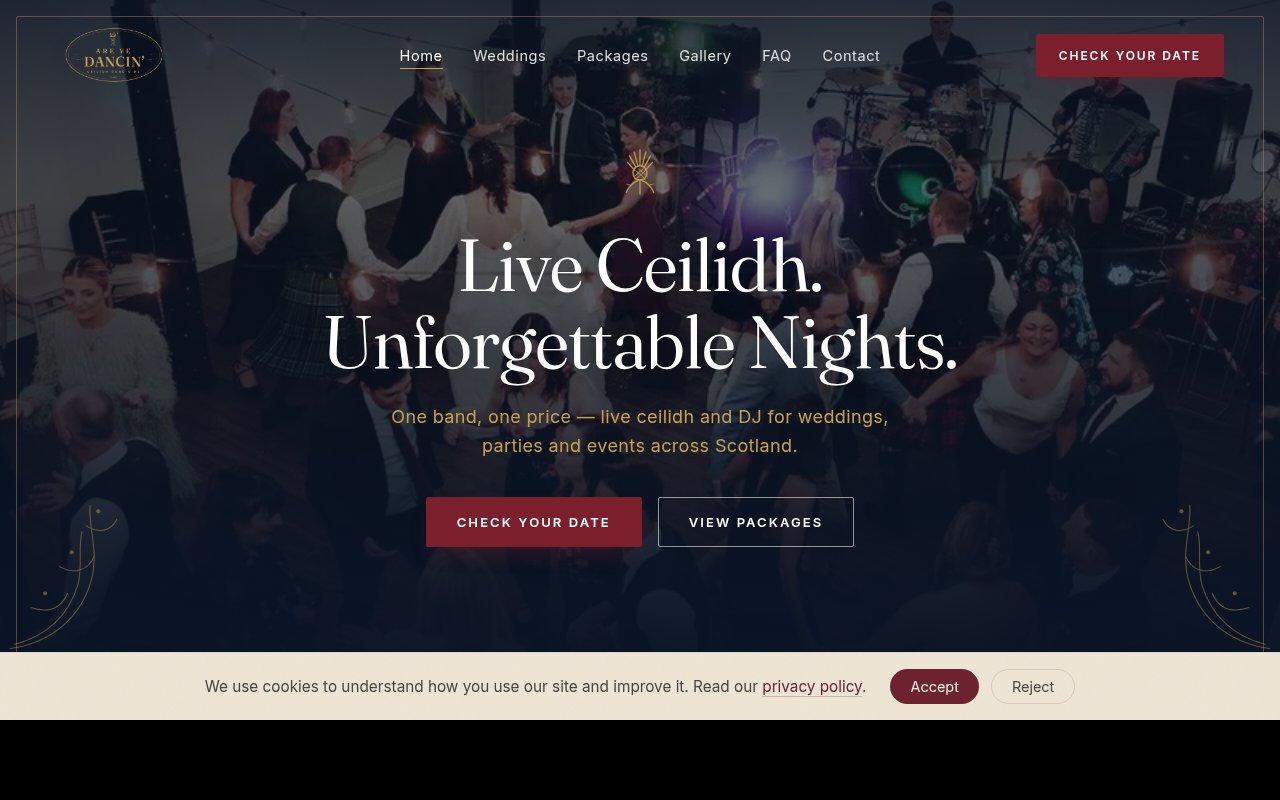 Are Ye Dancin', homepage preview